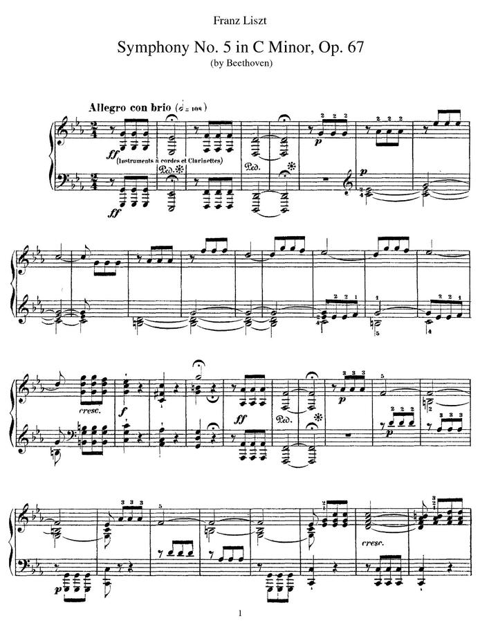 L.V.Beethoven (베토벤) - Symphony No.5 (운명교향곡)  (리스트 편곡)0
