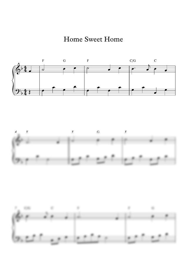 악보 > 반딧불이의 묘 OST Home Sweet Home (매우 쉬운 악보) by 재즈별