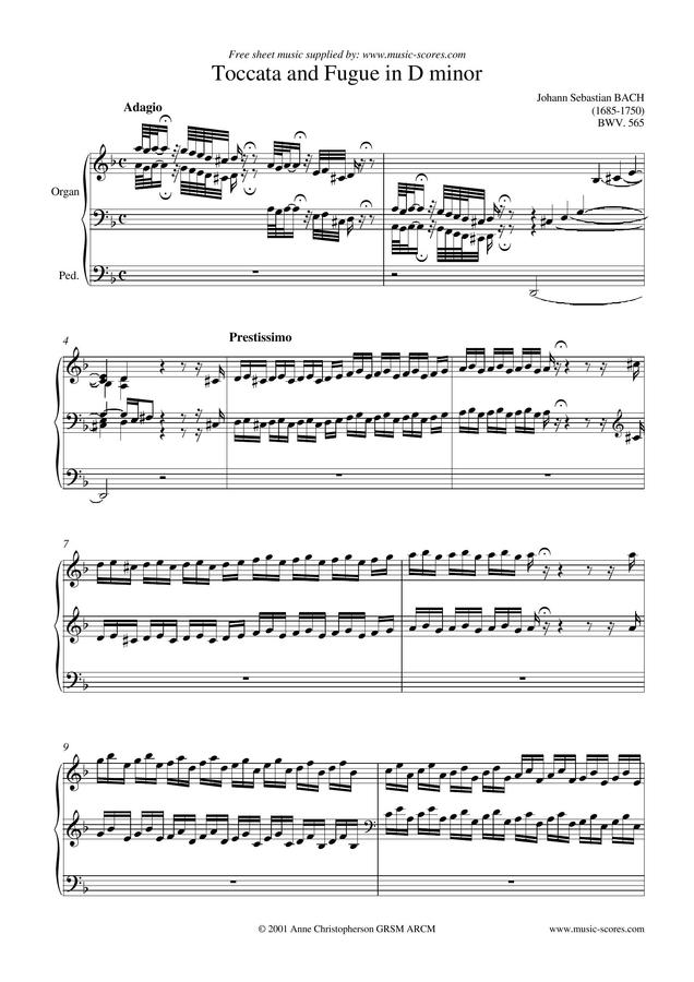 J.S. Bach (바흐) - Toccata and Fugue in D minor