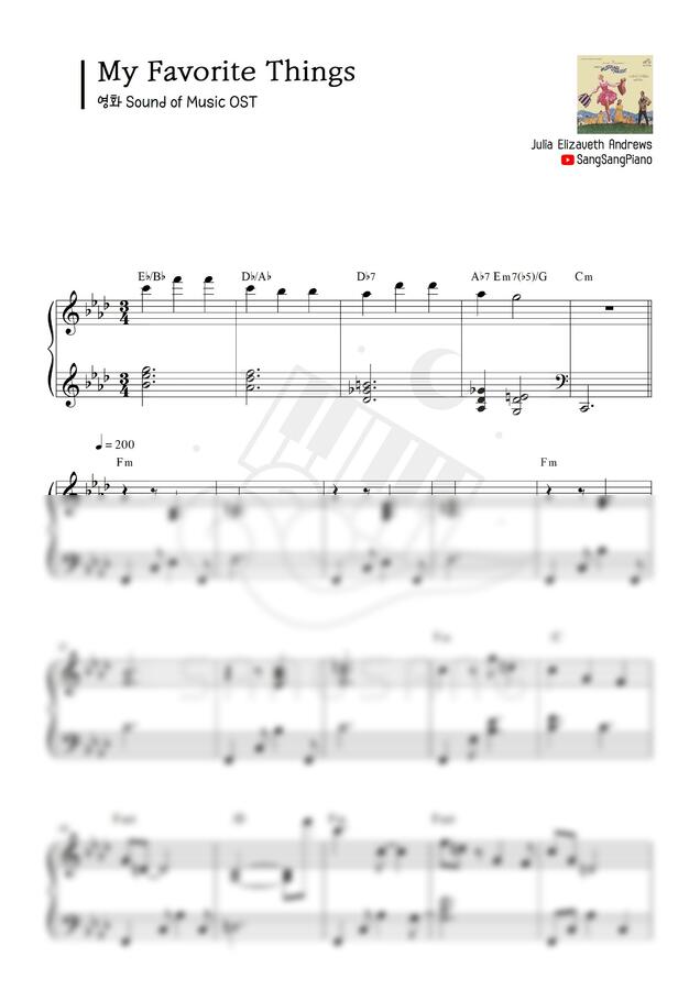 사운드 오브 뮤직 OST - My Favorite Things (재즈 버전) by 상상피아노0