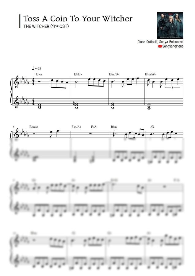 위쳐 OST - Toss A Coin To Your Witcher by 상상피아노0