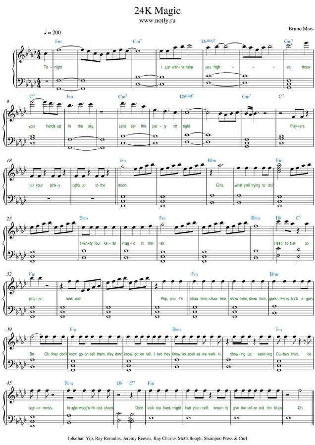 Bruno Mars - 24K Magic by notly0