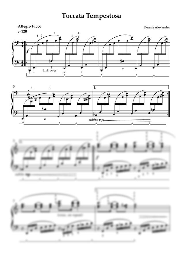 데니스 알렉산더 - Toccata Tempestosa-콩쿨곡 추천-페달,손가락번호 by 악보다나와0