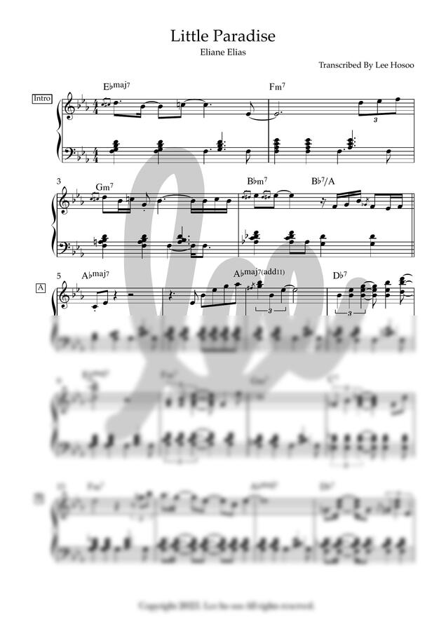 Eliane Elias - Little paradise (전체악보)