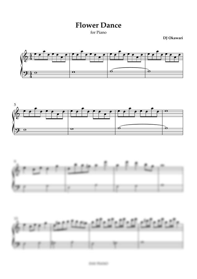 DJ Okawari - Flower Dance (플라워 댄스) (쉬움/작은손/C) by 데이피아노0