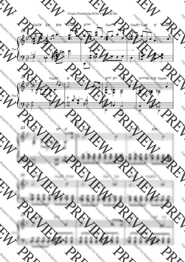 쇼팽 - 프렐류드 Op.28 No.4 Gm와 Dm Key의 결합 (중급피아노악보) by Piano QQQ1