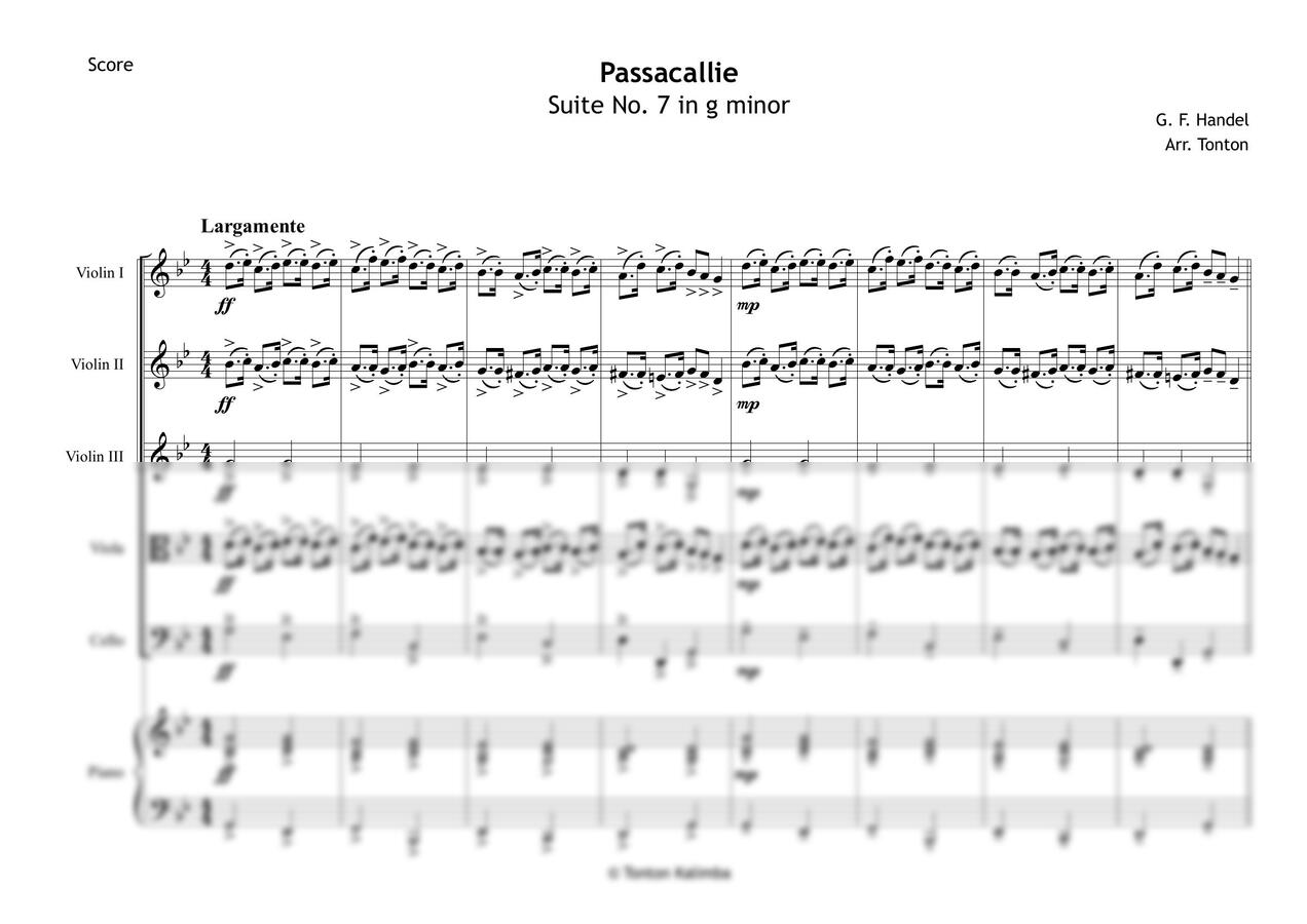 G. F. Handel(헨델) - 파사칼리아 (피아노 6중주) by Tonton Kalimba0