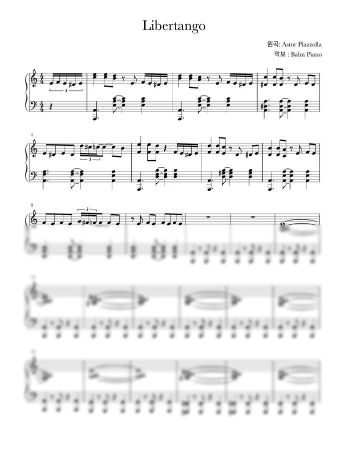 A.Piazzolla (피아졸라) - Libertango (리베르탱고) by Balm Piano0