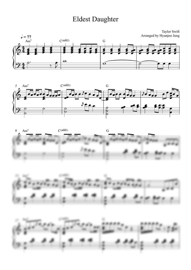 Taylor Swift - Eldest Daughter (Piano solo) by Hyunjoo Jung0