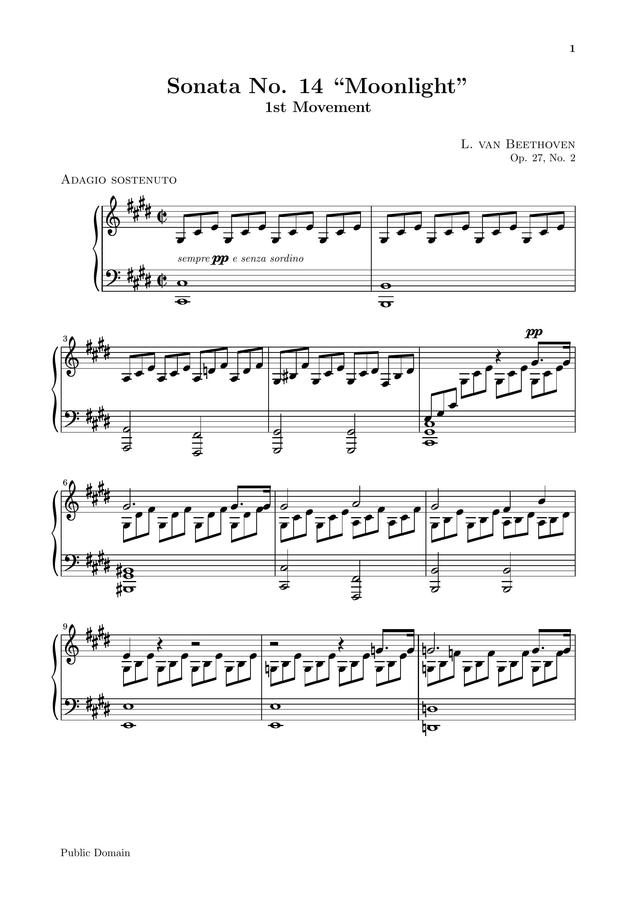 L.V.Beethoven (베토벤) - Piano Sonata No.14 1st Movt (월광 소나타 1악장) 