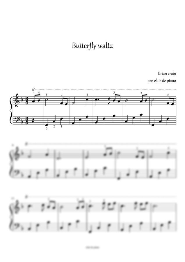 Brian Crain - Butterfly waltz (손가락번호)