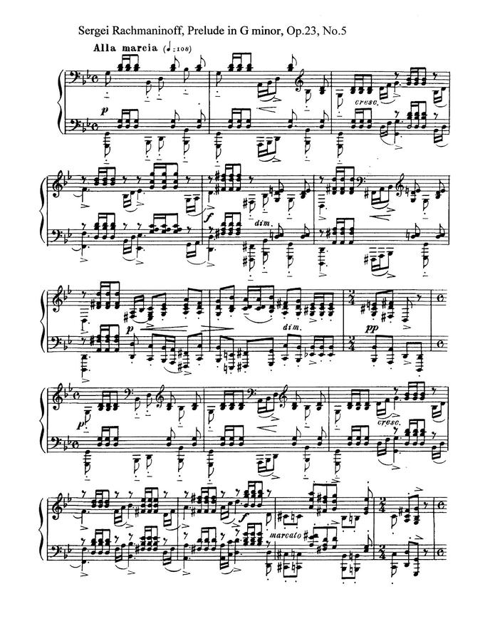 S. Rachmaninoff (라흐마니노프) - Prelude Op.23 No.5 In G minor