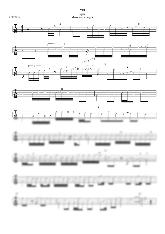 YUI - again(tuning:Regular) (鋼の錬金術師)