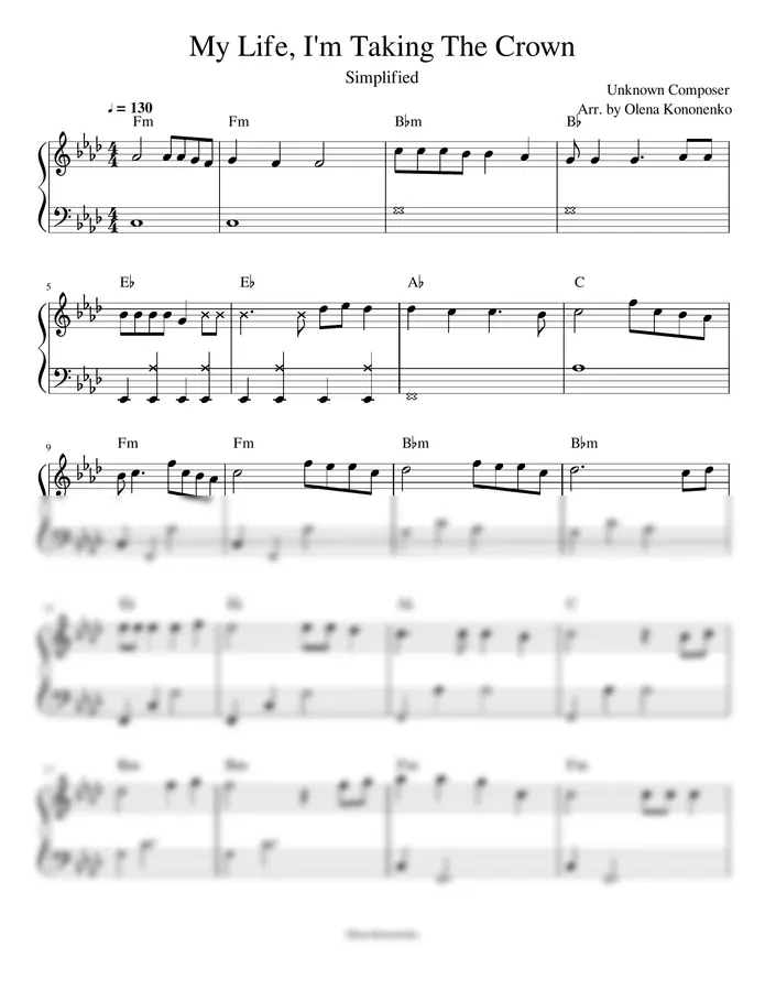 Unknown Composer - My Life, I'm Taking The Crown
