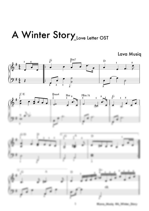 러브레터 OST - A Winter Story (쉬운악보) by Lava0