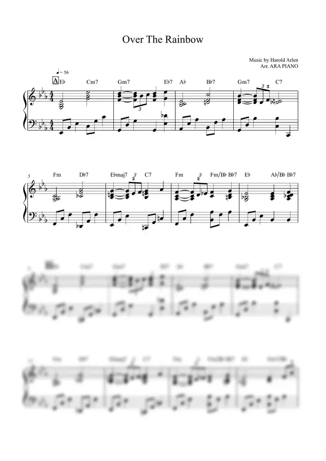 해럴드 알렌 - Over The Rainbow（오버 더 레인보우） by ARA PIANO