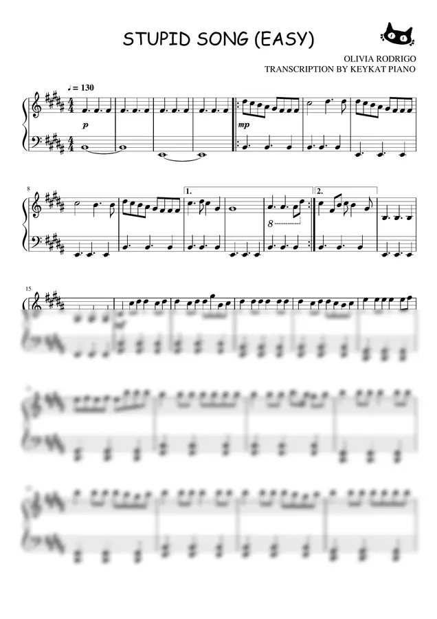 Stupid Song  - Olivia Rodrigo (EASY)