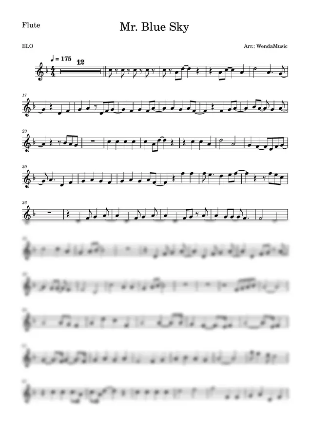 ELO - Mr. Blue Sky (Flute)