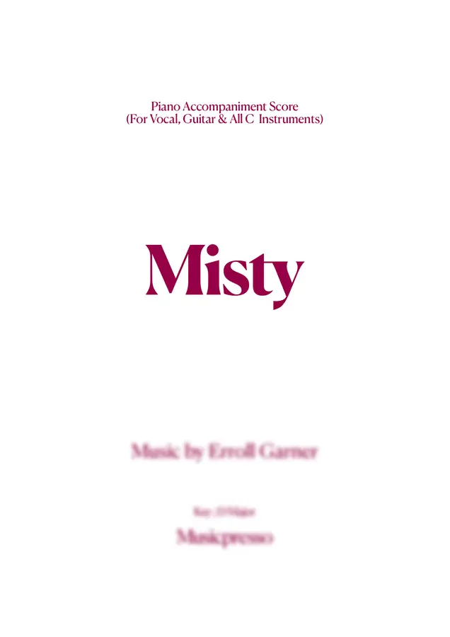 Erroll Garner - Misty (재즈스타일 반주악보)