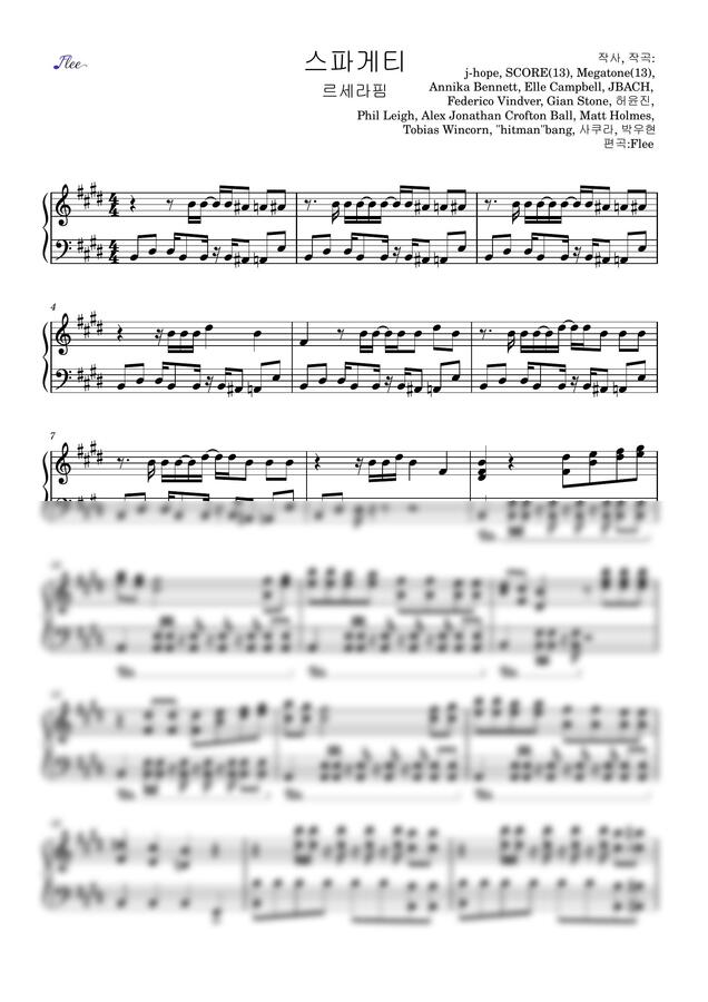 르세라핌(LE SSERAFIM) - 스파게티(SPAGHETTI) (피아노) by Flee0