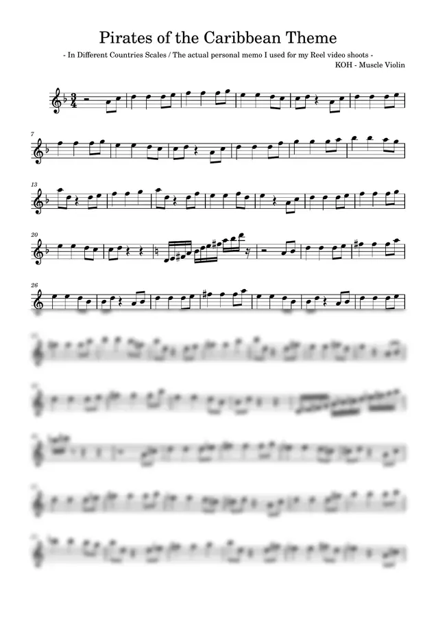 Hans Zimmer - Pirates of the Caribbean Theme (In Different Countries Scales)