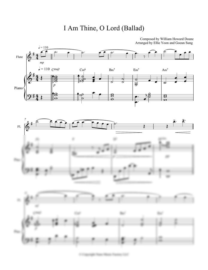 William Doane - 주의 음성을 내가 들으니 I Am Thine, O Lord Ballad Version (FL PF) by Ellie Yoon0