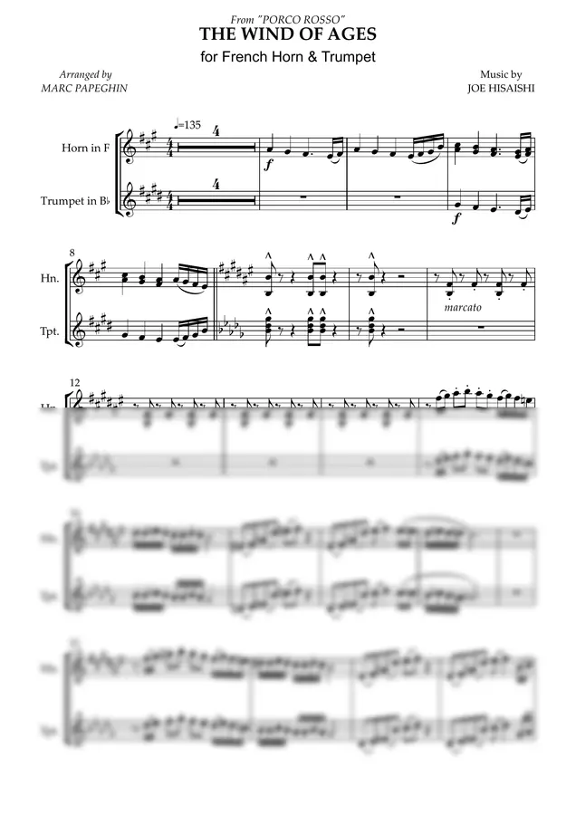 Hisaishi Joe - The Wind of Ages (Horn & Trumpet)