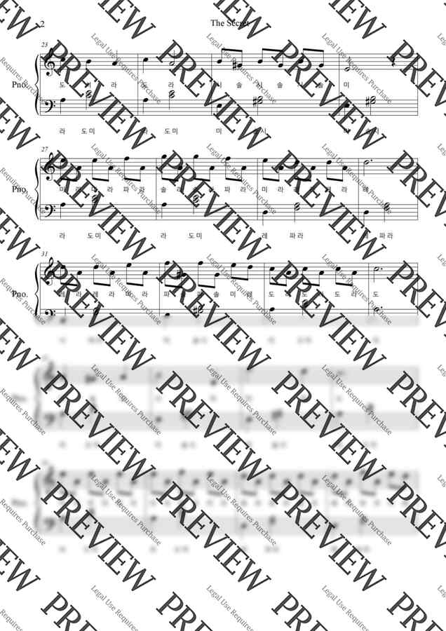 체인소맨 OST - The Secert(초급1,2,다장조) (계이름악보포함) by 프리스타일피아노맨닷컴1