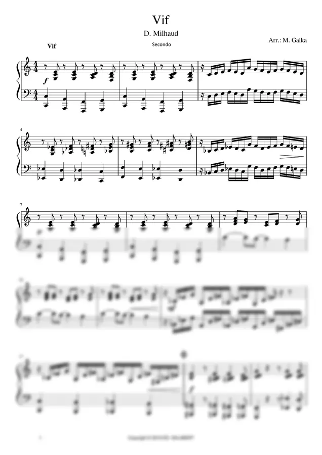 Darius Milhaud - Scaramouche 1 Piano 4 hands
