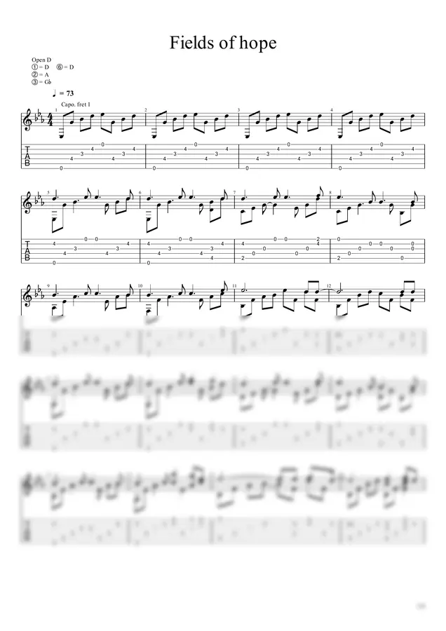 Rie Tanaka - Fields of hope (Fingerstyle)