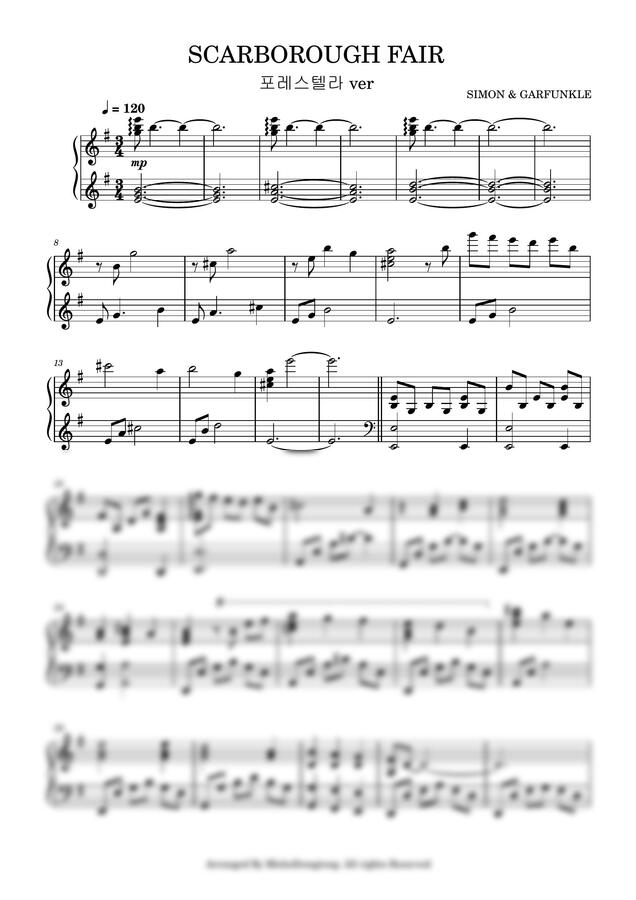 Simon&Garfunkle - SCARBOROUGH FAIR (포레스텔라. ver)