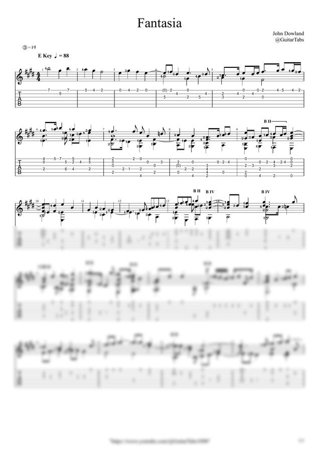 John Dowland - Fantasia by GuitarTabs0