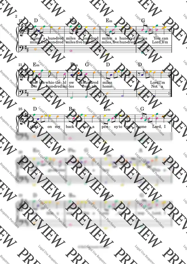 Finter Font 500 Miles - Hedy West (1961) - Rulli Finger 피아노 악보 | 마피아