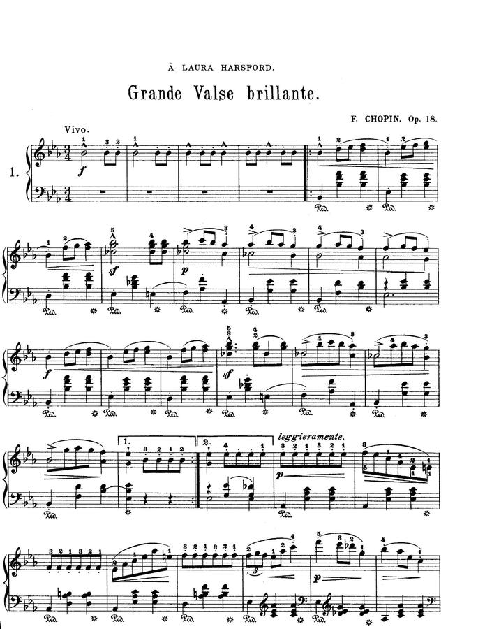 F. Chopin (쇼팽) - Waltz No.1 In E Flat Major 'Grande Valse Brillante' (화려한 대왈츠)