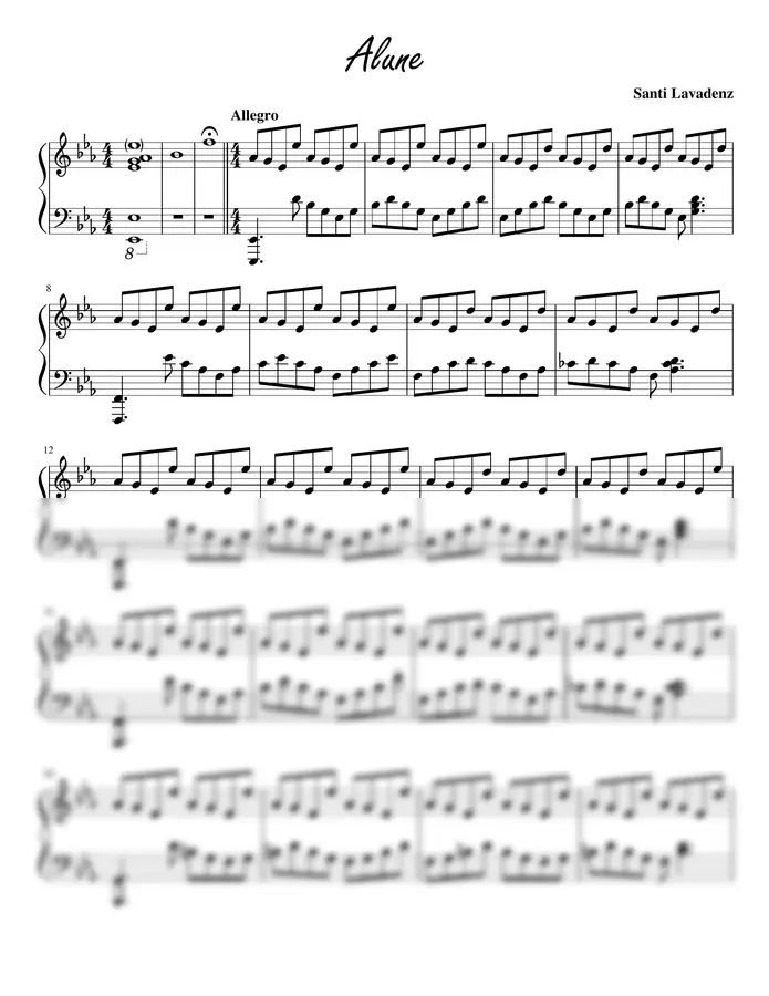 Santi Lavadenz - Alune (arr. Will Hardy Piano)