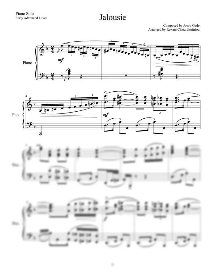 Composed by Jacob Gade Arranged by Roxani Chatzidimitriou - Jalousie
