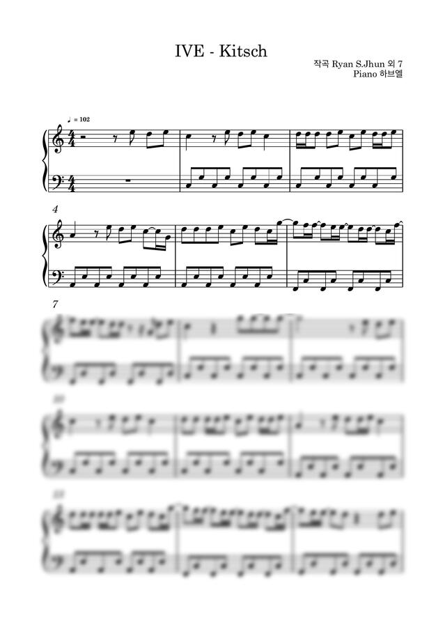 악보 > IVE (아이브) Kitsch (쉬운악보) by 하브엘