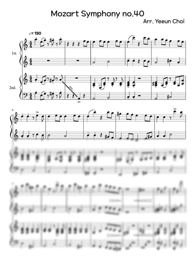 W. A. Mozart - Symphony No.40 (4hands) (Jazz ver.)