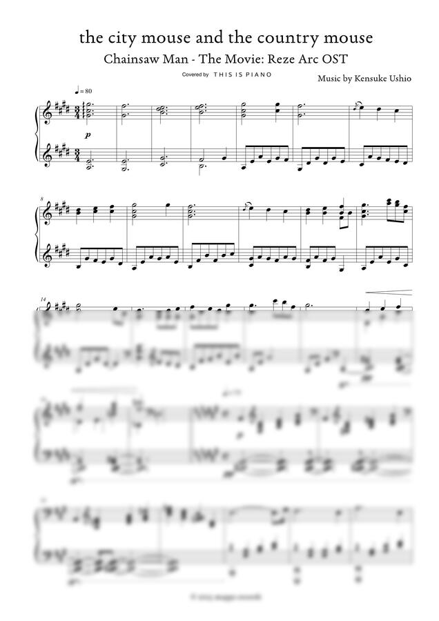 극장판 체인소 맨: 레제편 OST - the city mouse and the country mouse (도시 쥐와 시골 쥐) by THIS IS PIANO0