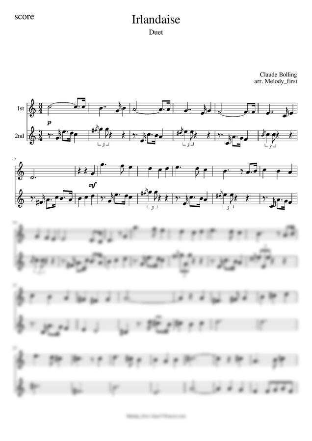 Claude Bolling - Irlandaise 아일랜드여인 (2중주)