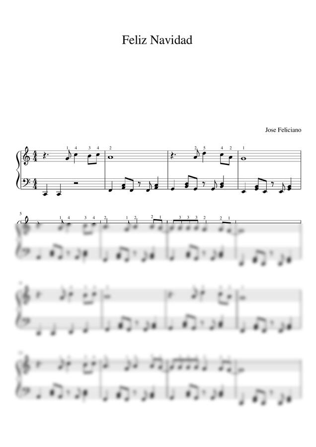 크리스마스 캐롤 - Feliz Navidad 펠리스 나비다 (체100.쉬운악보) by 이지피아노0