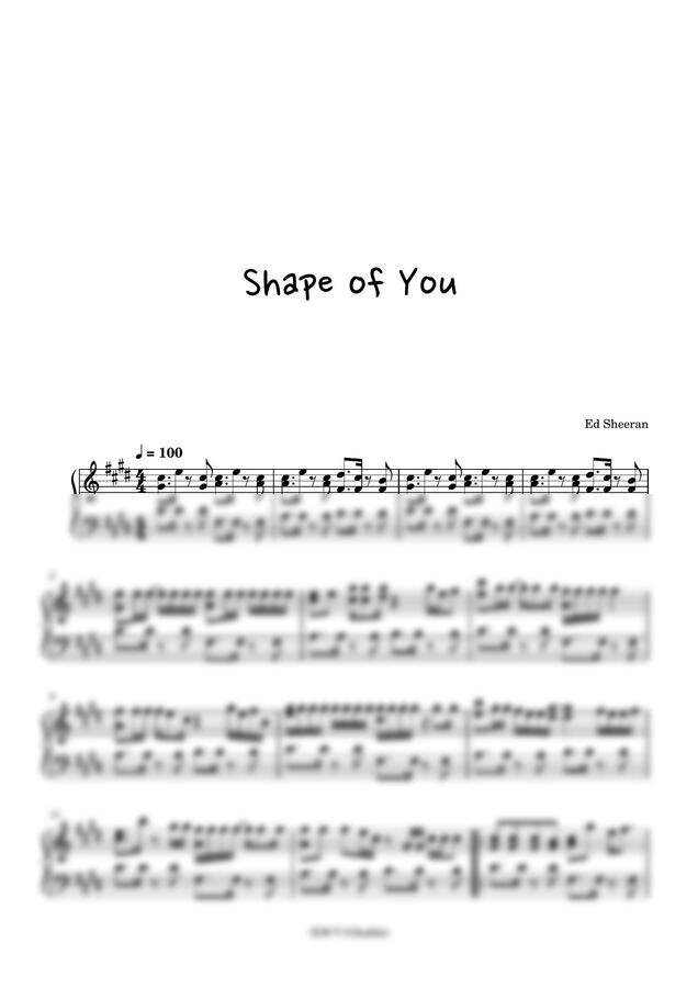 Ed Sheeran - Shape of You (원곡느낌) by 햅삐악보0