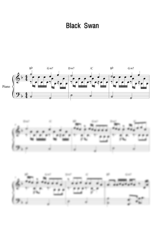 악보 > 방탄소년단 (BTS) Black Swan by 캐티아노(Catiano)