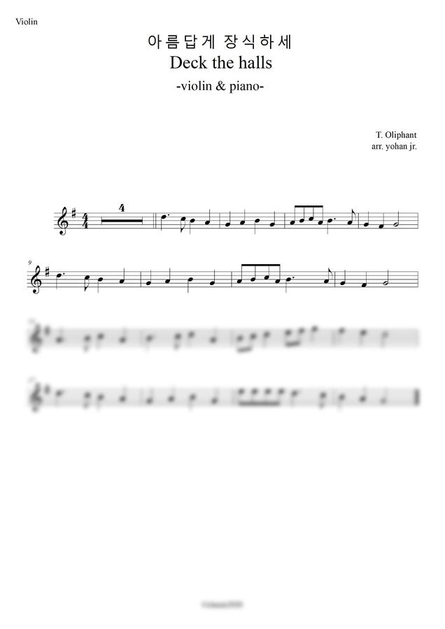 T. Oliphant - 아름답게 장식하세 (바이올린+피아노) by classic20200