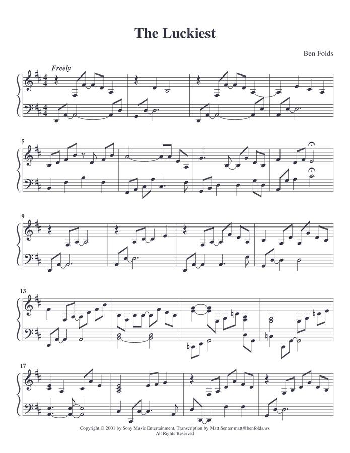 . - Ben Folds - The Luckiest0