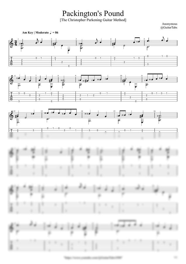 Anonymous - Packington's Pound by GuitarTabs0