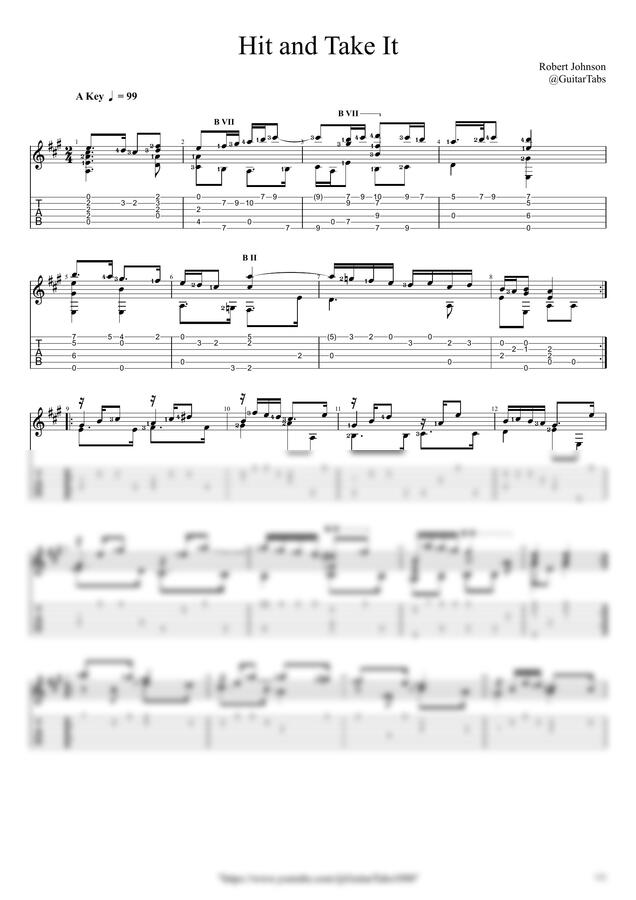 Robert Johnson - Hit and Take It by GuitarTabs0