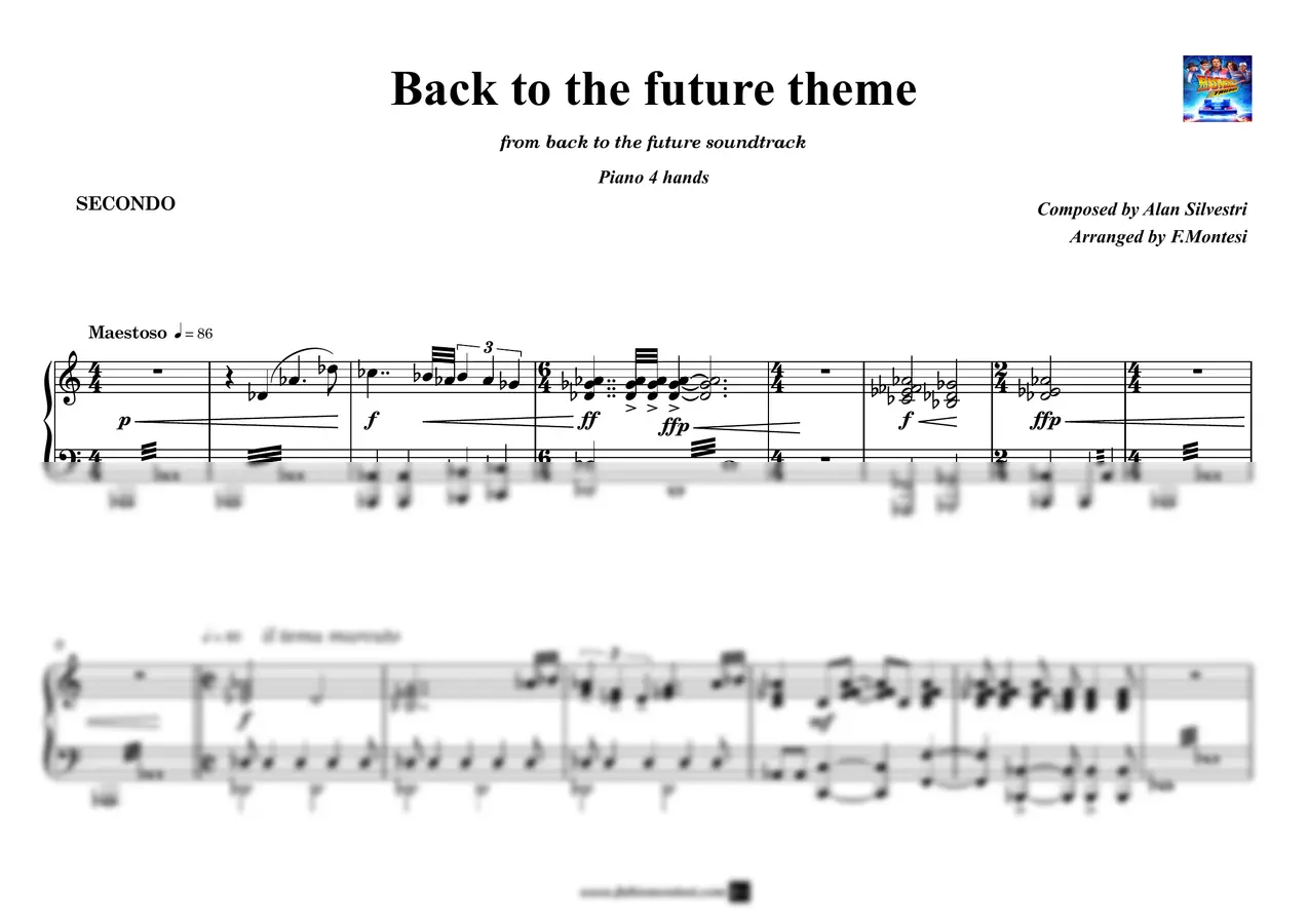 Alan Silvestri - Back to the future theme (Piano 4 hands)
