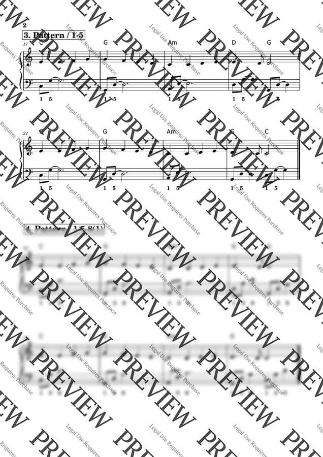 어린이 or 기초 반주법 레슨자료 - 왼손 패턴 4종류 (징글벨, 기뻐하며)1