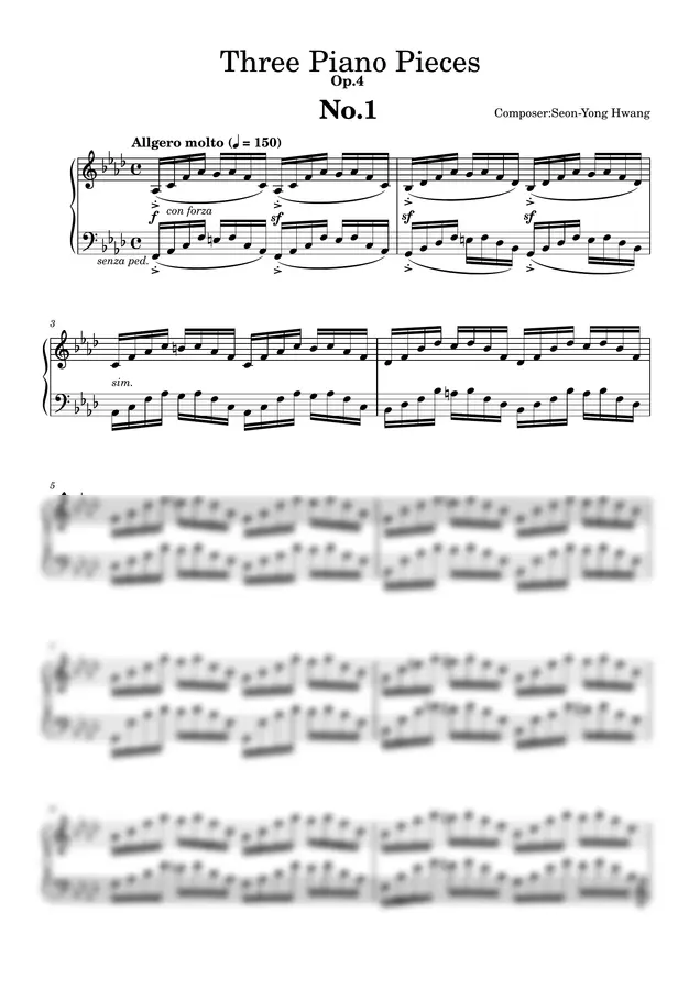 황선용 - 3개의 피아노 소품, Op.4